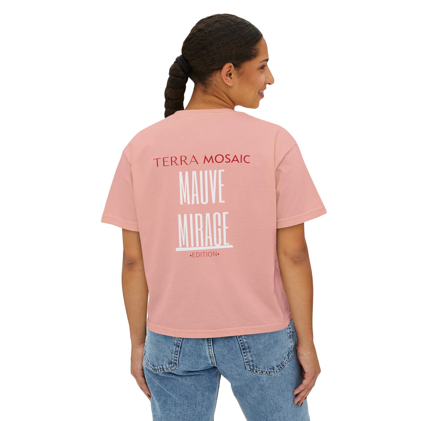 Terra Mosaic Women's Boxy Tee 'Mauve Mirage' Edition