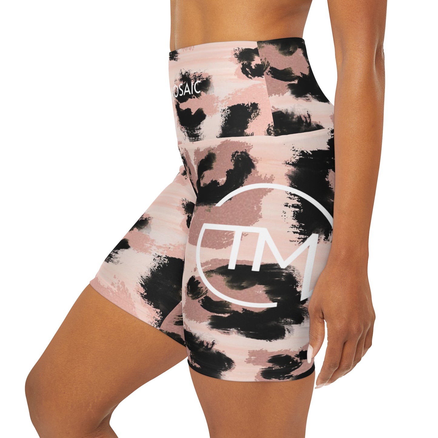 Terra Mosaic High Waisted Yoga Shorts 'Mauve Mirage Edition'