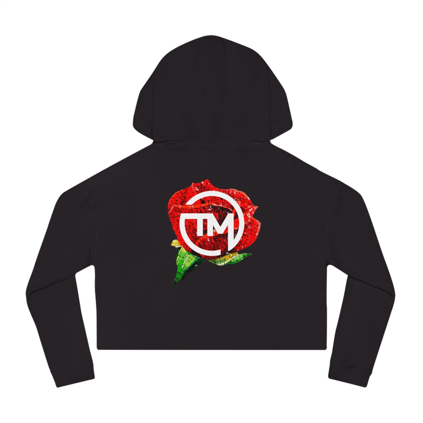 Terra Mosaic 'Rose Mosaic' Cropped Hooded Sweatshirt.