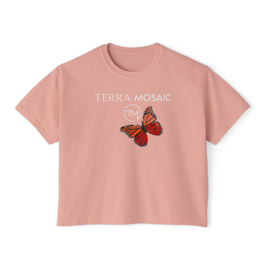 TERRA MOSAIC, Mosaic Butterfly Women's Boxy Tee