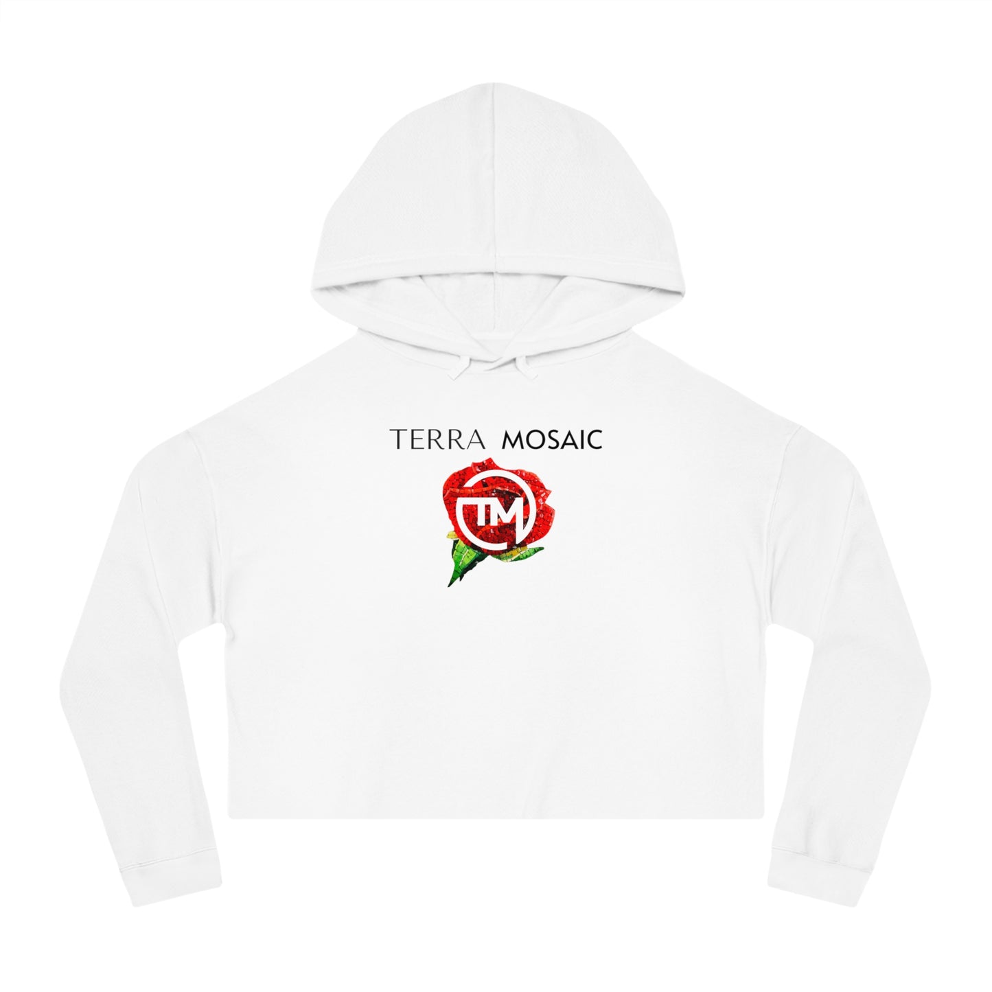 Terra Mosaic 'Rose Mosaic' Cropped Hooded Sweatshirt.